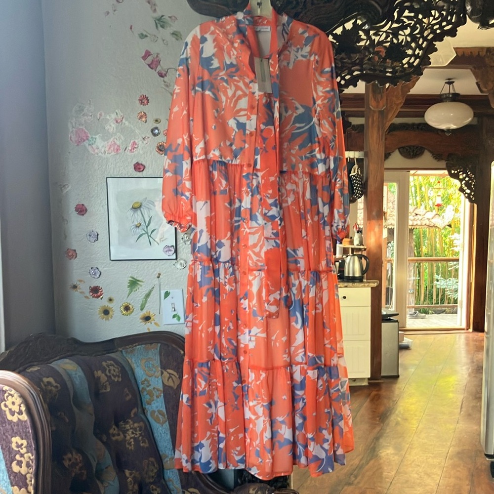 NWT Terzi Dukkani Floral Orange Dress